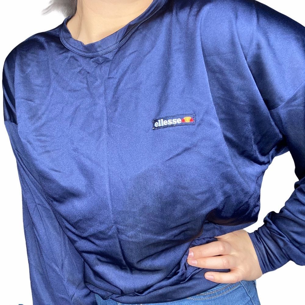 Ellesse navy blue short crew-neck pullover